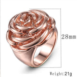 Stainless Steel Rose Flower Ring Women Gift Hot Wedding Jewelry