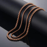 Stainless Steel Rose Round Box Chain 2mm-5mm