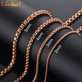 Stainless Steel Rose Round Box Chain 2mm-5mm