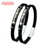 Stainless Steel Rose Plating Cross Men's Bracelet