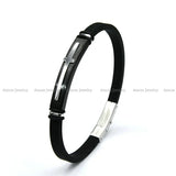 Stainless Steel Rose Plating Cross Men's Bracelet