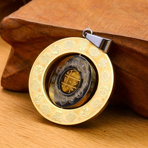 Rotatable Om Mani Padme Hum Pendant Necklace