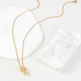 Rotatable Spinning Sunflower Necklace Zircon Crystal Clavicle Chain