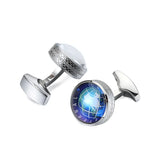 Stainless Steel Rotating Globe Cufflinks Men's Business Banquet Wedding