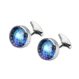 Stainless Steel Rotating Globe Cufflinks Men's Business Banquet Wedding