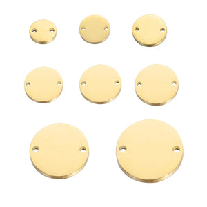 Stainless Steel Round Mirror Stamping Blank Tag With 2 Holes 1.5MM