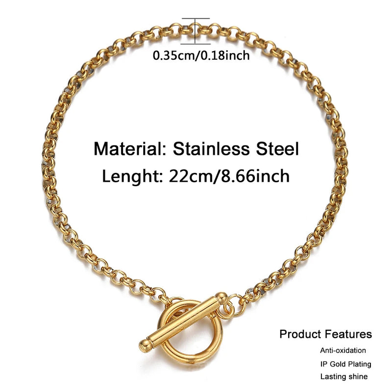 Stainless Steel Round Chain Anklet for Women Summer Yoga Beach Leg Chain