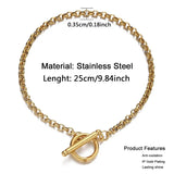 Stainless Steel Round Chain Anklet for Women Summer Yoga Beach Leg Chain