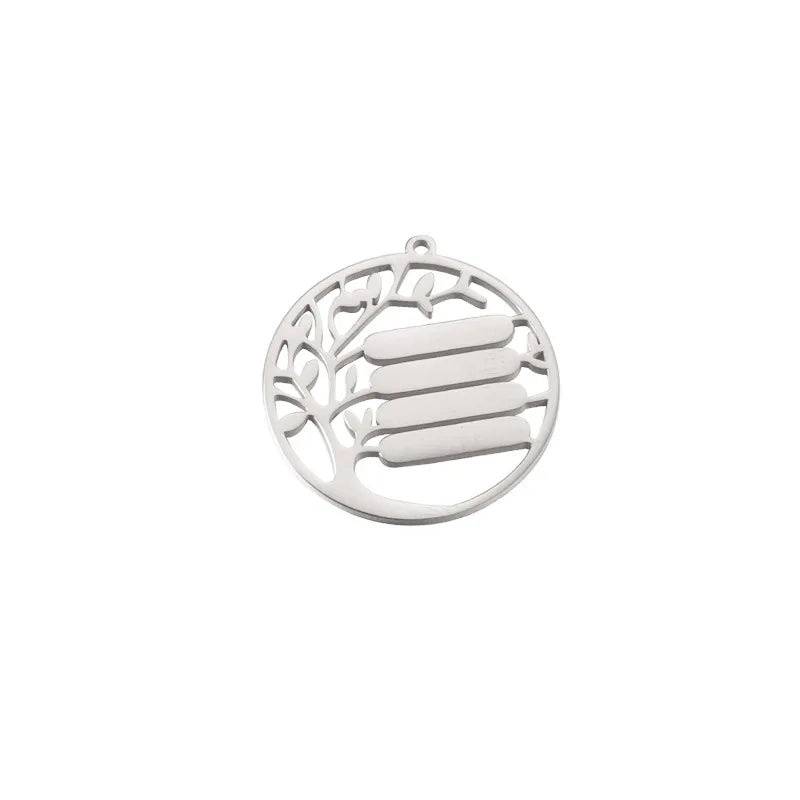 Stainless Steel Tree Namebar Charms 20pcs