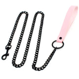 Stainless Steel Spike Choker Yellow PU Leather Necklace
