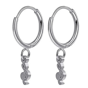 Personalized Stainless Steel Hoop Earrings for Men