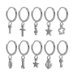 Personalized Stainless Steel Hoop Earrings for Men