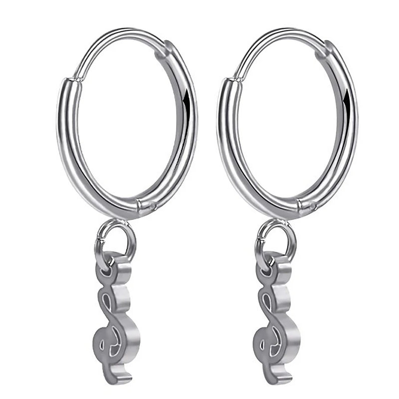 Personalized Stainless Steel Hoop Earrings for Men