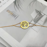 Stainless Steel Tree of Life Women's Bracelet Personalized Name Jewelry