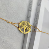 Stainless Steel Tree of Life Women's Bracelet Personalized Name Jewelry