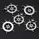 Stainless Steel Rudder Anchor Pendant Charms DIY Jewelry Making Supplies