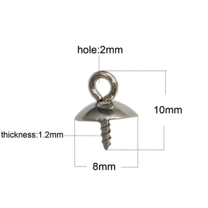 SS Screw Eye Pin Bail Peg 1x8x10mm Jewelry Making