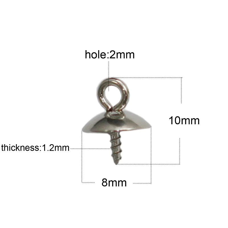 SS Screw Eye Pin Bail Peg 1x8x10mm Jewelry Making