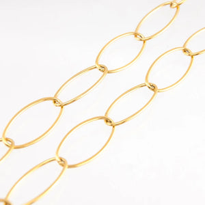 Stainless Steel Oval Link Chain Necklace Women/Men