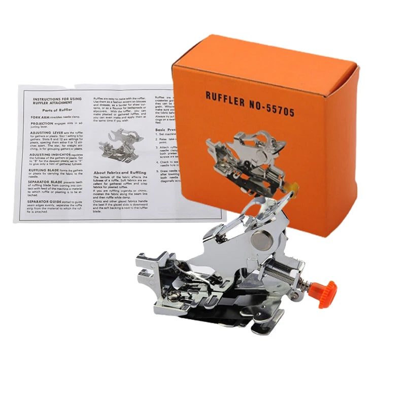 Stainless Steel Ruffler Presser Feet for Low Shank Sewing Machine