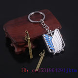 Stainless Steel Shield Keychain Charms Ring Gift Pendant