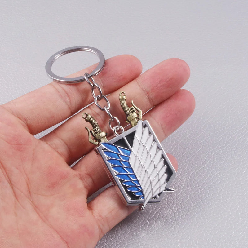 Stainless Steel Shield Keychain Charms Ring Gift Pendant