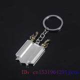 Stainless Steel Shield Keychain Charms Ring Gift Pendant