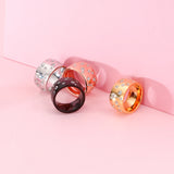 Stainless Steel Rhinestone Ring Wedding Band Jewelry
