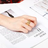 Stainless Steel Rhinestone Ring Wedding Band Jewelry