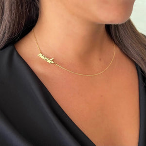 Custom Stainless Steel Name Necklace, Sideways Style, Personalized Dainty Gift
