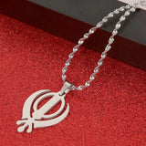 Stainless Steel Sikhism Necklace Pendant Sikh Khanda Sikhs Religious Jewelry