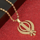 Stainless Steel Sikhism Necklace Pendant Sikh Khanda Sikhs Religious Jewelry
