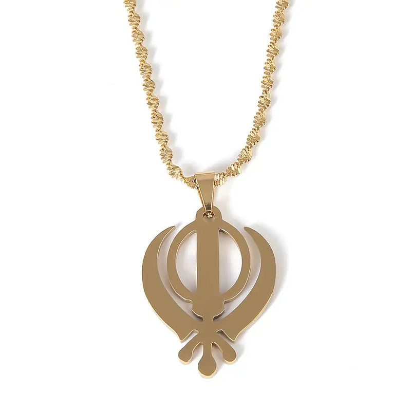 Stainless Steel Sikhism Necklace Pendant Sikh Khanda Sikhs Religious Jewelry