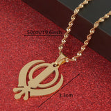 Stainless Steel Sikhism Necklace Pendant Sikh Khanda Sikhs Religious Jewelry