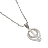 Stainless Steel Sikhism Pendant Necklace Silver Sikh Khanda Sikhs Women Jewelry
