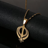 Stainless Steel Sikhism Pendant Necklace Silver Sikh Khanda Sikhs Women Jewelry