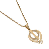 Stainless Steel Sikhism Pendant Necklace Silver Sikh Khanda Sikhs Women Jewelry