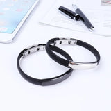 Stainless Steel Silicone Bangle Blank Engrave Black/Silver Plate Bracelet