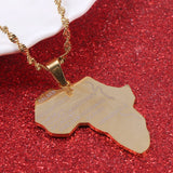 Stainless Steel Africa Map Pendant Necklace African Charm