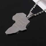 Stainless Steel Africa Map Pendant Necklace African Charm