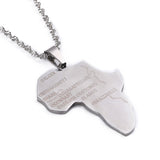 Stainless Steel Africa Map Pendant Necklace African Charm