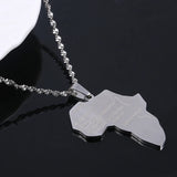 Stainless Steel Africa Map Pendant Necklace African Charm