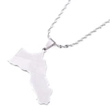 Stainless Steel Silver Kurdistan Map Pendant Necklaces Kurdish Map Charm Jewelry