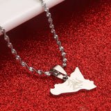 Stainless Steel Sicilia Map Necklace Pendant Italian Charm