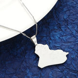 Iraq Map Pendant Necklace Iraqi Cities Chain Jewelry