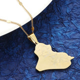 Iraq Map Pendant Necklace Iraqi Cities Chain Jewelry