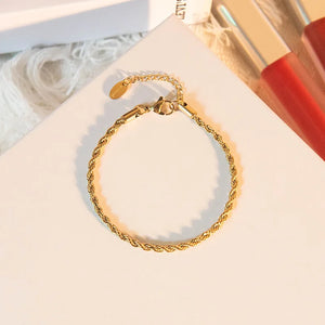 Stainless Steel Twist Chain Bracelet Women's Jewelry