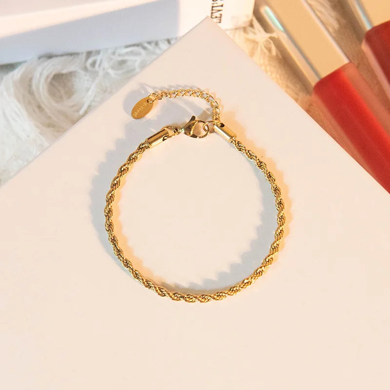 Stainless Steel Twist Chain Bracelet Women's Jewelry