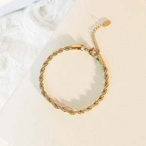 Stainless Steel Twist Chain Bracelet Women's Jewelry