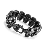 Men's Stainless Steel Skull Bracelet Gothic Chain Biker Hand Bangle